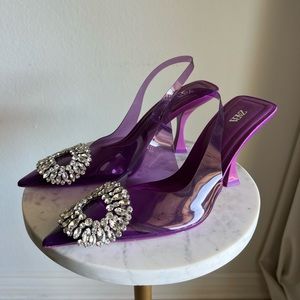 Zara Purple Anke Strap Heels sz. 38